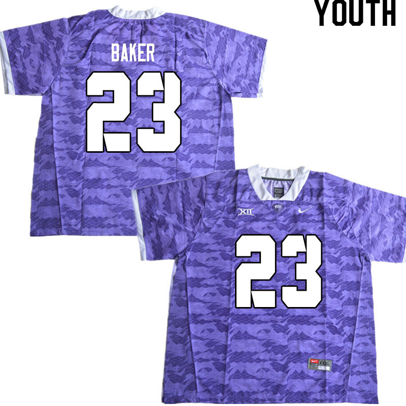 Youth #23 Penny Baker TCU Horned Frogs College Football Jerseys Sale-Limited Purple